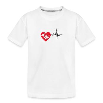 Horn EKG Musik Waldhorn Instrument Puls Herzschlag - Kinder Premium Bio T-Shirt - Weiß - Vorne