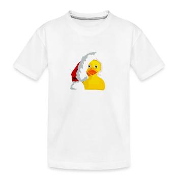 Canard de bain Noël - T-shirt bio Premium Enfant - blanc - Devant