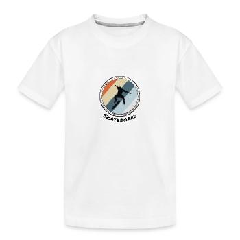 Skateboard - Kinder Premium Bio T-Shirt - Weiß - Vorne
