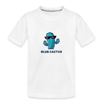 Blue Cactus Thug - Drücke deine Coolness aus! - Kinder Premium Bio T-Shirt - Weiß - Vorne