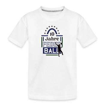 10 Jahre Federball Jubiläum Federballspieler Jubi - Kinder Premium Bio T-Shirt - Weiß - Vorne