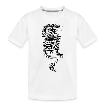 chinese dragon tribal - Kinder Premium Bio T-Shirt - Weiß - Vorne