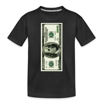 Money - Kids' Premium Organic T-Shirt - black - Front
