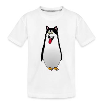 Penguin Dog - Kids' Premium Organic T-Shirt - white - Front
