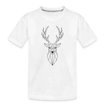Deer Polygon - Kids' Premium Organic T-Shirt - white - Front