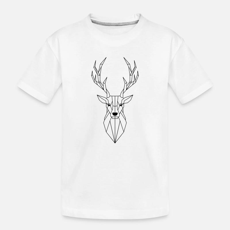 Hirsch Polygon - Kinder Premium Bio T-Shirt - Weiß