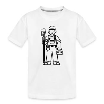Klempner - Kinder Premium Bio T-Shirt - Weiß - Vorne