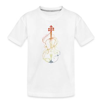 Art au trait du violon style rétro - T-shirt bio Premium Enfant - blanc - Devant