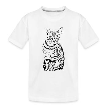 chat noir chat chaton doux cadeau de Noël - T-shirt bio Premium Enfant - blanc - Devant