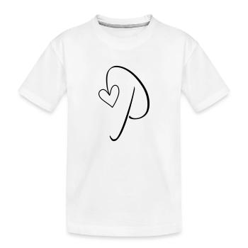 Lettre P Lettre-P Calligraphie - T-shirt bio Premium Enfant - blanc - Devant