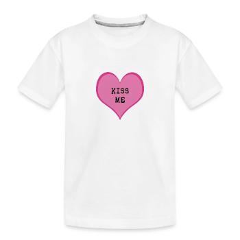 Kiss me - Kids' Premium Organic T-Shirt - white - Front