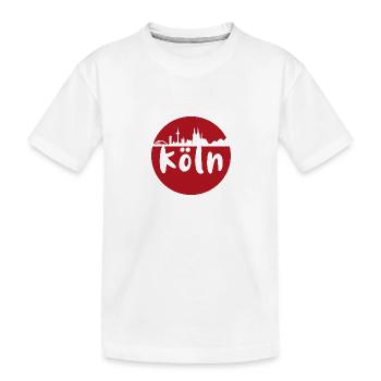 köln,kreis,scherenschnitt, skyline,rot - Kinder Premium Bio T-Shirt - Weiß - Vorne