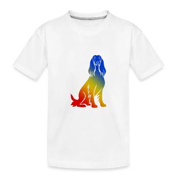Chien Courant Afghan Coloré - T-shirt bio Premium Enfant - blanc - Devant