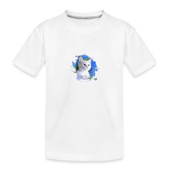chaton, chaton, chaton, graffiti, peinture, bleu - T-shirt bio Premium Enfant - blanc - Devant