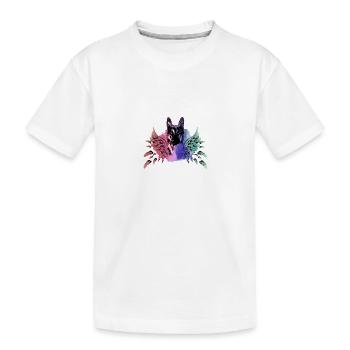 schäferhund ,hund,graffiti, schutzengel,bunt - Kinder Premium Bio T-Shirt - Weiß - Vorne