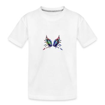 ailes d’ange, ailes, aquarelle, gris, ailes d’ange - T-shirt bio Premium Enfant - blanc - Devant