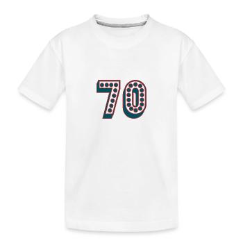 70. 70 ANS. 70e ANNIVERSAIRE. ANNIVERSAIRE 70 ANS. - T-shirt bio Premium Enfant - blanc - Devant