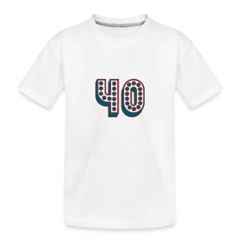 40. 40 ANS. 40e ANNIVERSAIRE. ANNIVERSAIRE 40 ANS. - T-shirt bio Premium Enfant - blanc - Devant