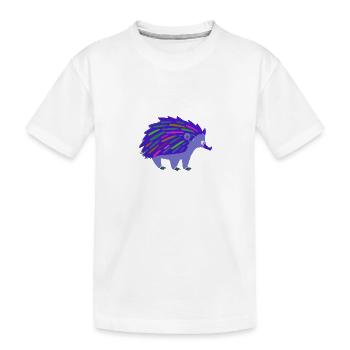 hérisson, arc-en-ciel, coloré, bleu - T-shirt bio Premium Enfant - blanc - Devant