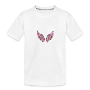 ailes d’ange, ailes, colorées, ailes d’ange, fleurs - T-shirt bio Premium Enfant - blanc - Devant
