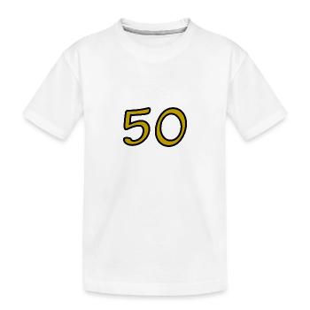 50. 50 ANS. 50e ANNIVERSAIRE. ANNIVERSAIRE 50 ANS. - T-shirt bio Premium Enfant - blanc - Devant