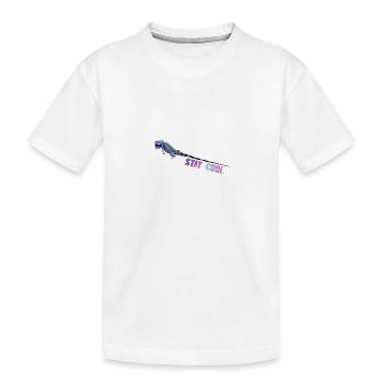 restez au frais, lézard, reptile, iguane, coloré - T-shirt bio Premium Enfant - blanc - Devant