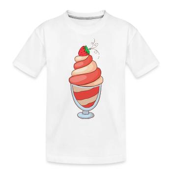 Eis Speiseeis Eiskrem Eiscreme Kugeleis Eisbecher - Kinder Premium Bio T-Shirt - Weiß - Vorne
