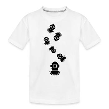 Taucherhelm Tauchen symbol - Kinder Premium Bio T-Shirt - Weiß - Vorne