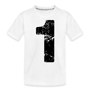 1 number jersey - Kids' Premium Organic T-Shirt - white - Front