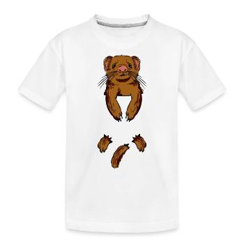 Frettchen Man I Love Ferrets - Kinder Premium Bio T-Shirt - Weiß - Vorne