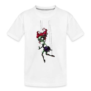 Fäden Puppe in Lila - Kinder Premium Bio T-Shirt - Weiß - Vorne