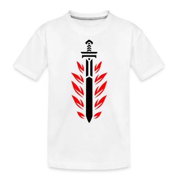 Flaming Sword - Kids' Premium Organic T-Shirt - white - Front