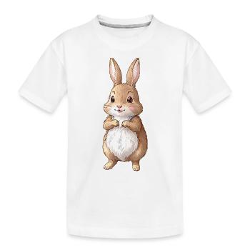 Niedlicher Hase braun 4 - Kinder Premium Bio T-Shirt - Weiß - Vorne