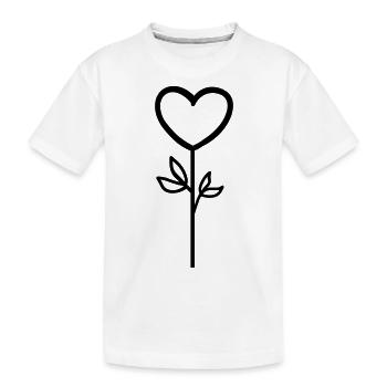 Pink Flower - Kids' Premium Organic T-Shirt - white - Front