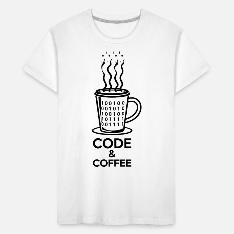 Code & Coffee – Perfect Duo Kids' Premium Organic T-Shirt