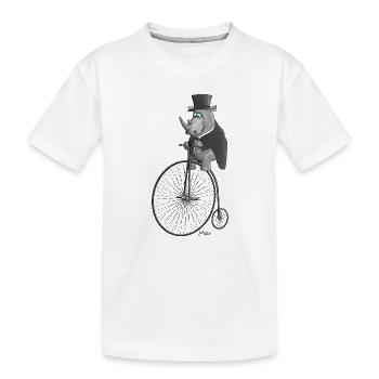 Drôle de cycliste - T-shirt bio Premium Enfant - blanc - Devant