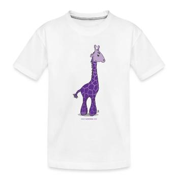 Purple giraffe - Kids' Premium Organic T-Shirt - white - Front