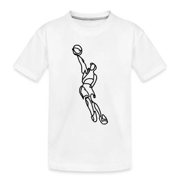 Basketballspieler Skizze - Kinder Premium Bio T-Shirt - Weiß - Vorne