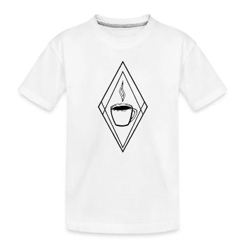 Tasse à café avec graphisme minimaliste - T-shirt bio Premium Enfant - blanc - Devant