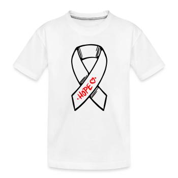 Espoir du cancer en boucle - T-shirt bio Premium Enfant - blanc - Devant