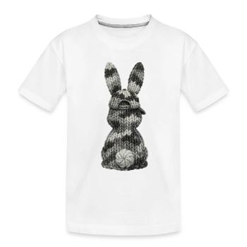 Bunny from Behind Camouflage Cap Cap Camouflage - Kids' Premium Organic T-Shirt - white - Front