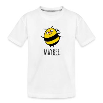 Funny bee thinks about - Kids' Premium Organic T-Shirt - white - Front