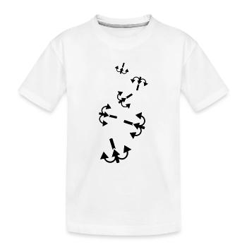 Angelhaken angler icon - Kinder Premium Bio T-Shirt - Weiß - Vorne