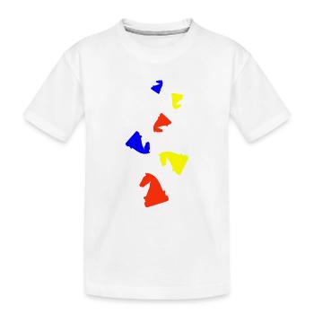 Horse chess piece - Kids' Premium Organic T-Shirt - white - Front