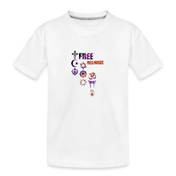 religion libre, symboles, religion, croix, coloré - T-shirt bio Premium Enfant - blanc - Devant