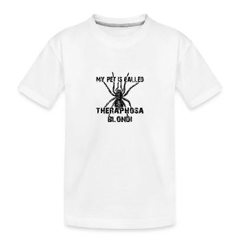 My pet's name is Theraphosa Blondi - Kids' Premium Organic T-Shirt - white - Front