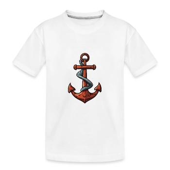 Anker Symbol Hafen - Kinder Premium Bio T-Shirt - Weiß - Vorne