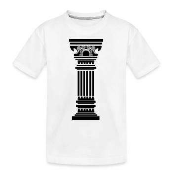 antike_saeule - Kinder Premium Bio T-Shirt - Weiß - Vorne