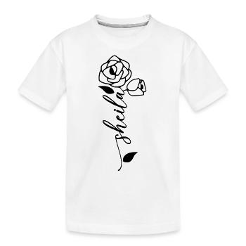 Sheila Name Vorname Namensblume - Kinder Premium Bio T-Shirt - Weiß - Vorne