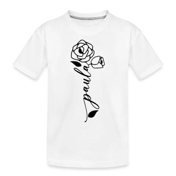 Paula Name Vorname Namensblume - Kinder Premium Bio T-Shirt - Weiß - Vorne